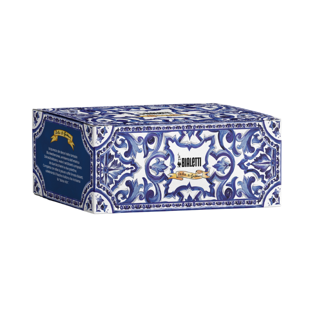 Bialetti X Dolce&Gabbana Blu Mediterraneo Gift Set (Glasses and