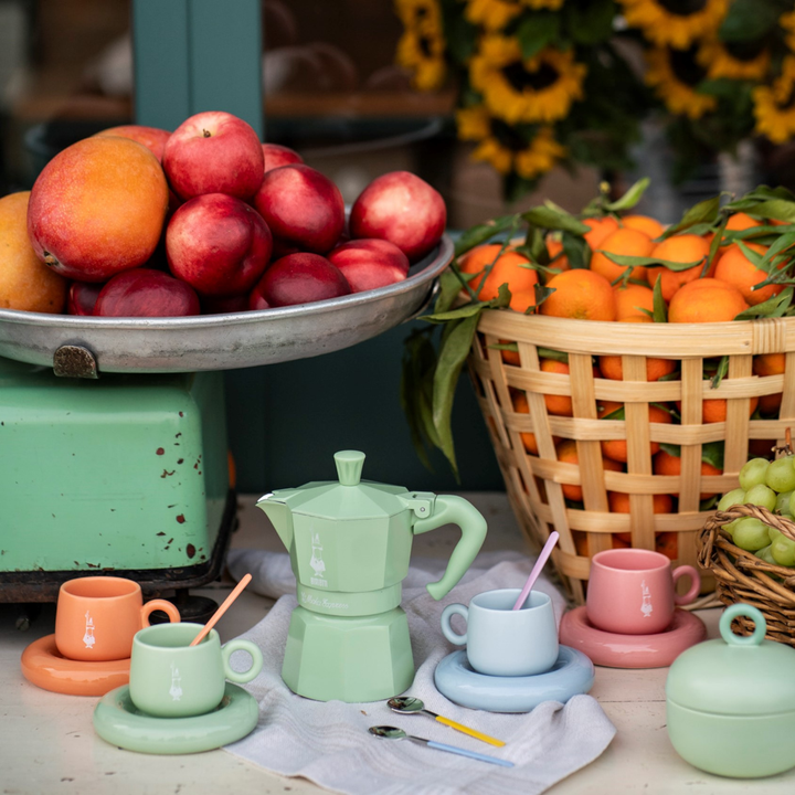 Mercato Della Frutta Espresso Cups & Saucers (Set of 4) - Mixed Colours