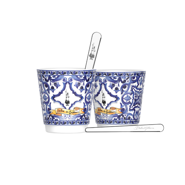 Bialetti X Dolce&Gabbana Blu Mediterraneo Gift Set (Glasses and Stirrers)