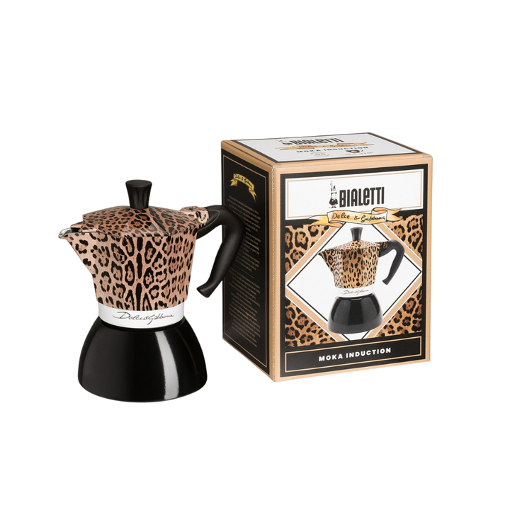 Dolce & Gabbana X Bialetti Leopard print Moka Pot induction Packaging