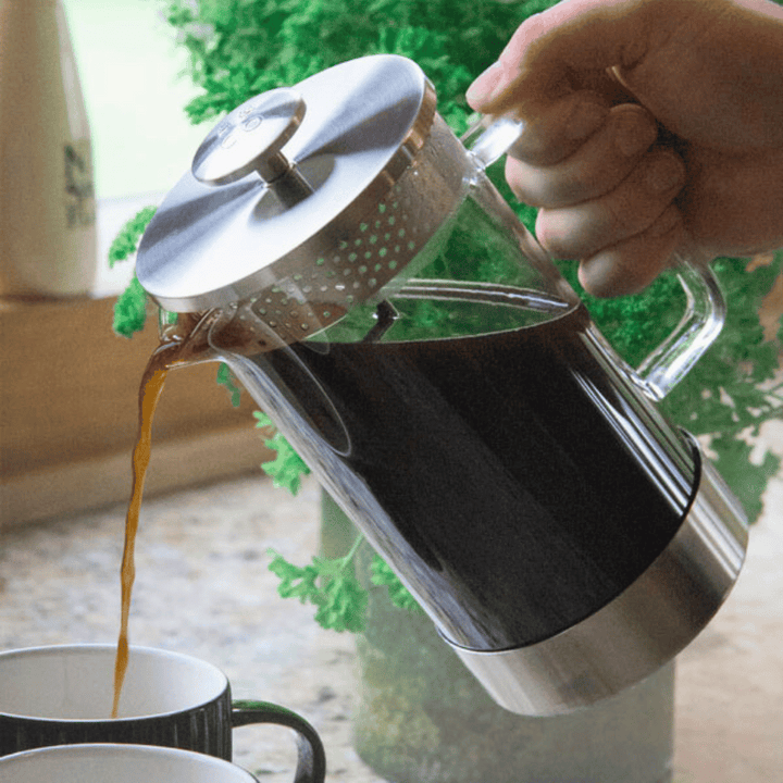 large stainless steel cafetiere